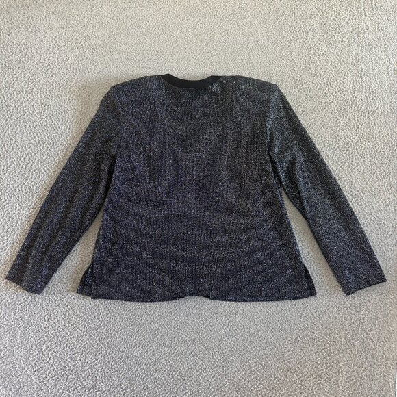 Vintage Metallic Silver Blazer Jacket Built in Top Evening Party 90s - Picture 14 of 16